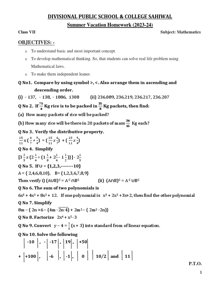 maths-revised-class-vii-summar-vacation-2023-2024-pdf