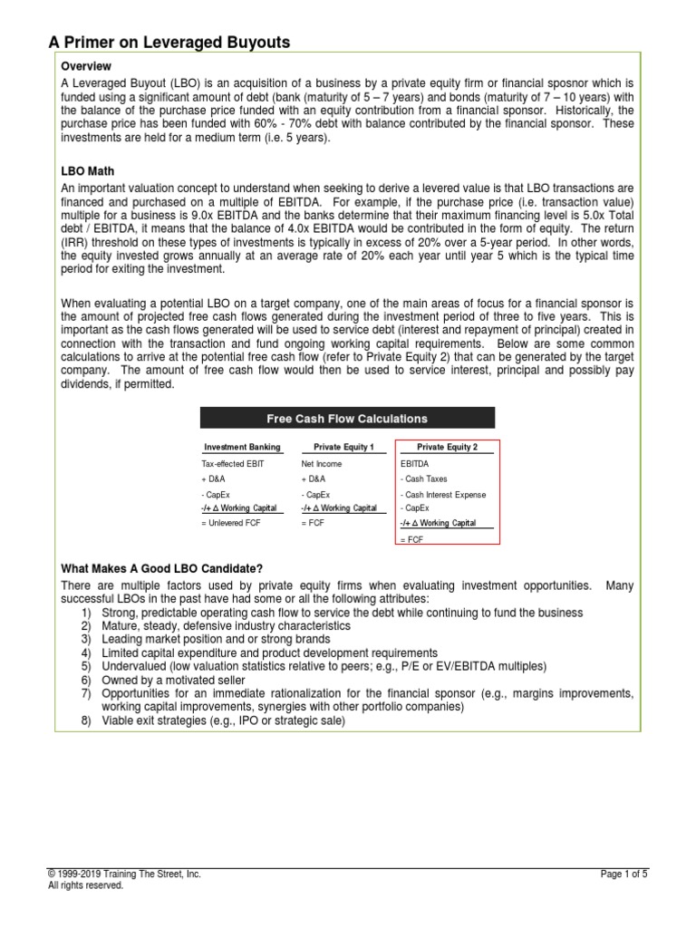 Understanding Leveraged Buyouts | PDF | Leveraged Buyout | Private Equity
