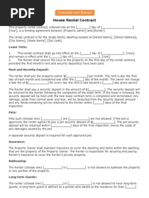 House Rental Contract