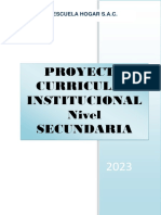 Proyecto Curricular Institucional Secundaria 2023