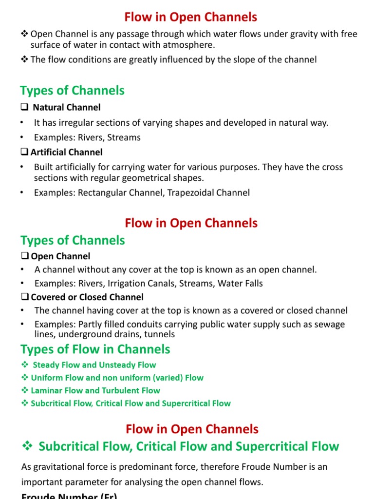 Lecture Flow Through Channels | PDF | Fluid Dynamics | Force