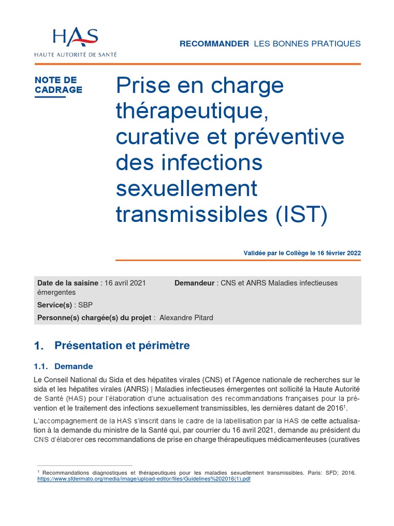 Recommandations sur les IST en France | PDF | Infection sexuellement ...
