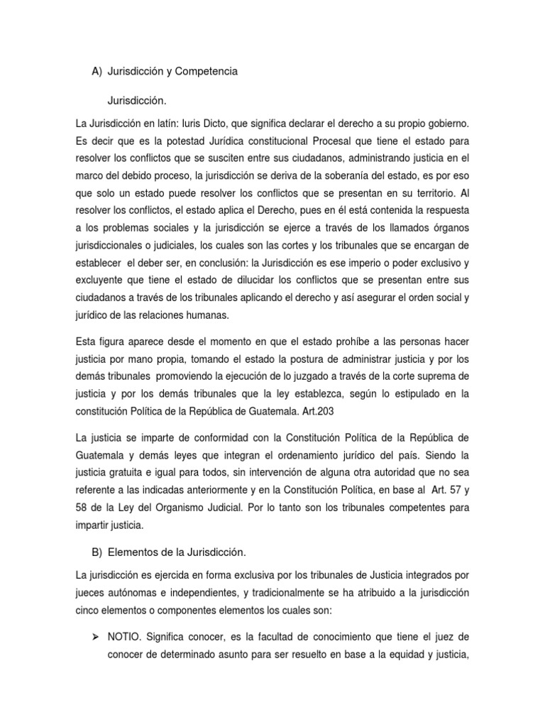 Jurisdicción y Competencia en Derecho Civil | PDF | Jurisdicción | Ley ...