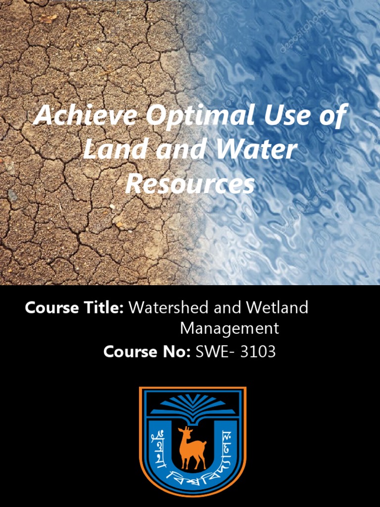Achieve Optimal Use of Land Resources Management PDF Water