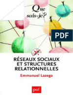 Reseaux Sociaux Et Structures Lazega Emmanuel