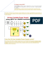 20 Amp Variable Power Supply Using LM317