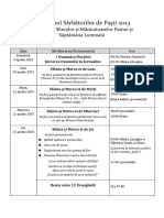 Programul Sărbătorilor de Paști 2023