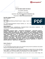 Sun Pharmaceutical Industries LTD Vs DWD Pharmaceuticals