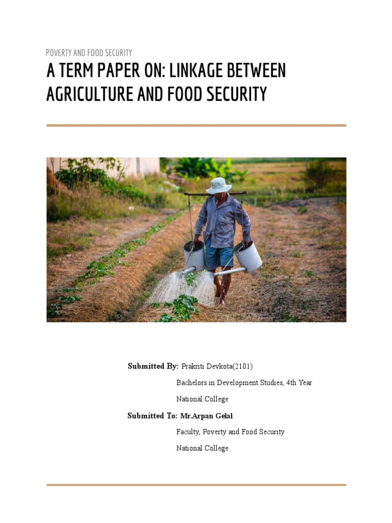 Linkage Between Agriculture and Food Security | PDF | Food Security ...