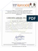 Certificado de Trabajo - 2018