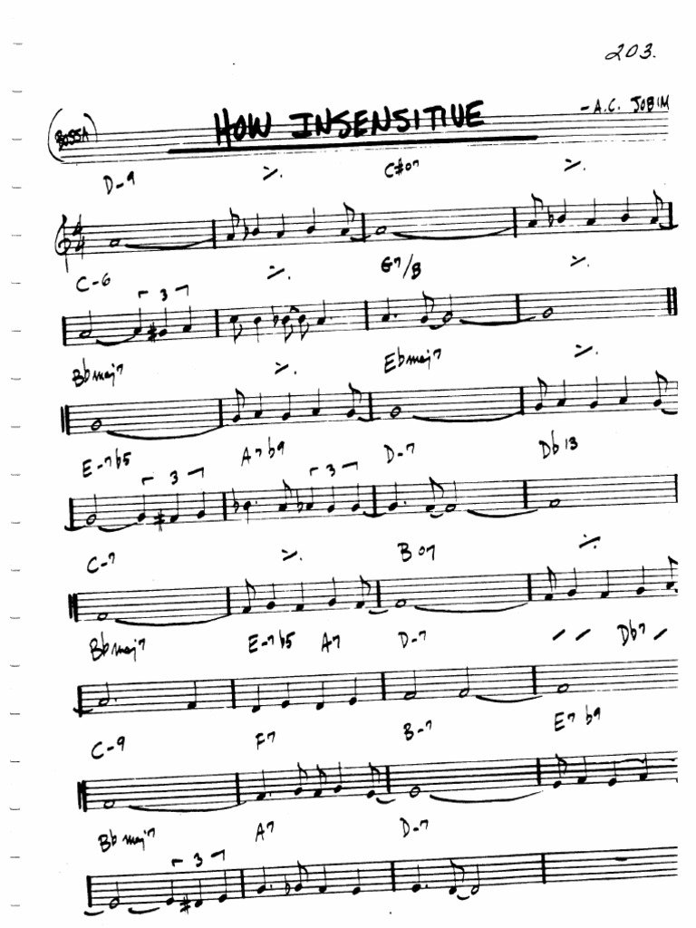 05 How Insensitive - Lead Sheet | PDF