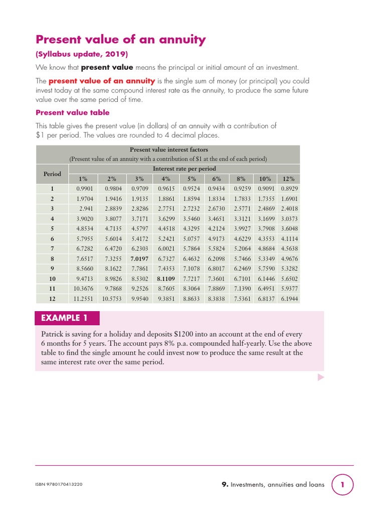 Present Value of Annuities Explained | PDF | Present Value | Interest