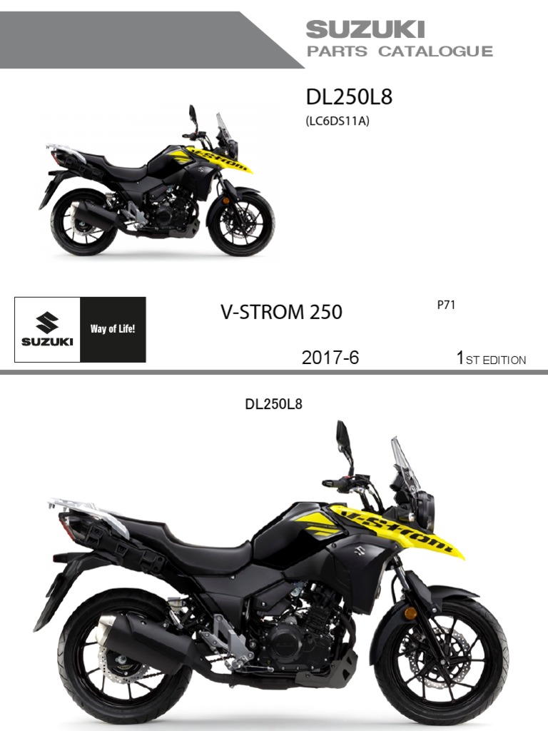 Suzuki DL250L8 Parts Catalogue | PDF | Propulsion | Engines