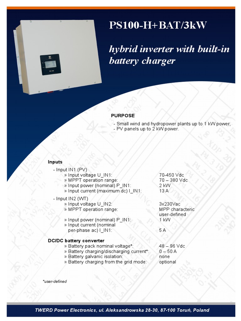 PS100-H+BAT-3kW en v2.2 | PDF