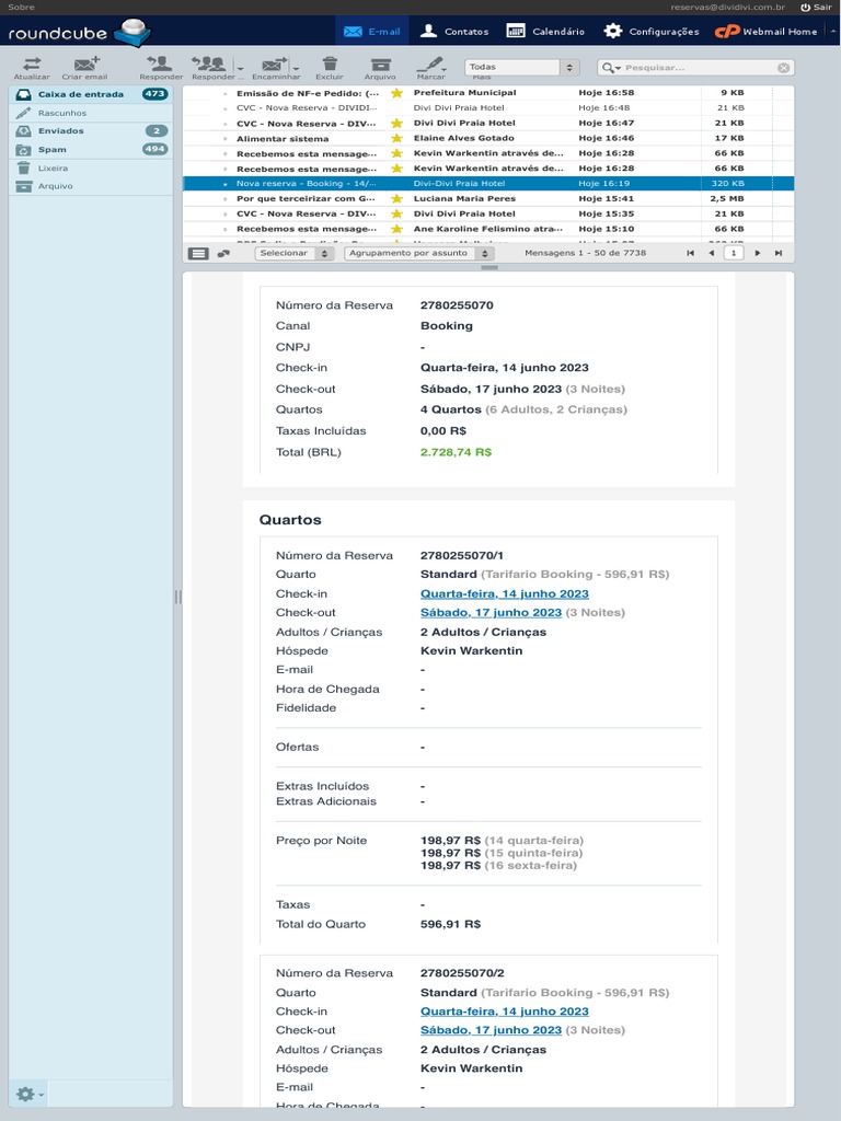 Roundcube Webmail Caixa de Entrada | PDF