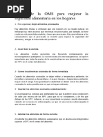 10 Reglas de Oro de la OMS | PDF | Alimentos | Agua