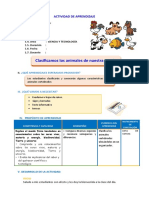 D3 A1 SESION CT Clasificamos Los Animales de Nuestra Región