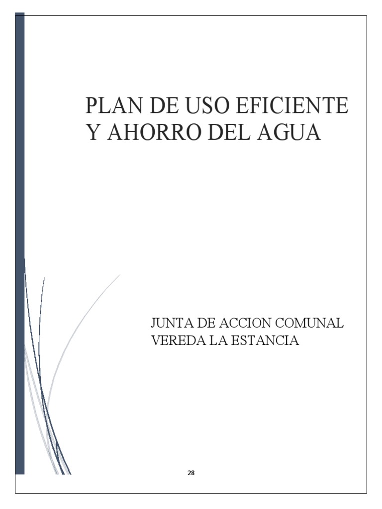 Programa de Uso Eficiente y Ahorro Del Agua Jac Vereda La Estancia ...
