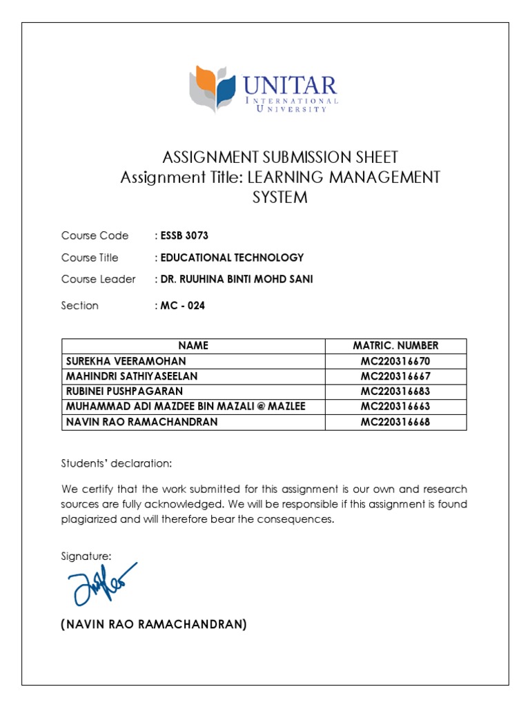 LMS - Final Project - Group 1 | PDF