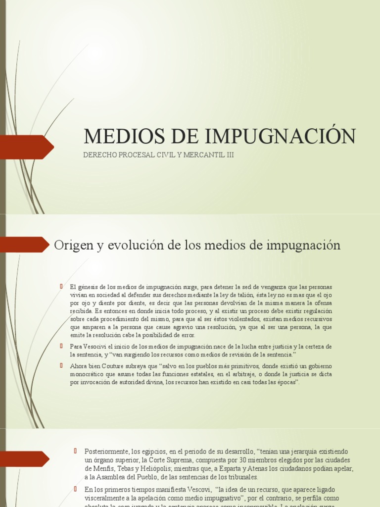 Medios de Impugnación en Derecho Civil y Mercantil | PDF | Ley procesal ...