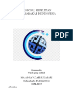 Proposal Penelitian Di Masarakat Di Indonesia: Ma As-Sa'Adah Sukasari Sukasari-Sumedang 2021-2022