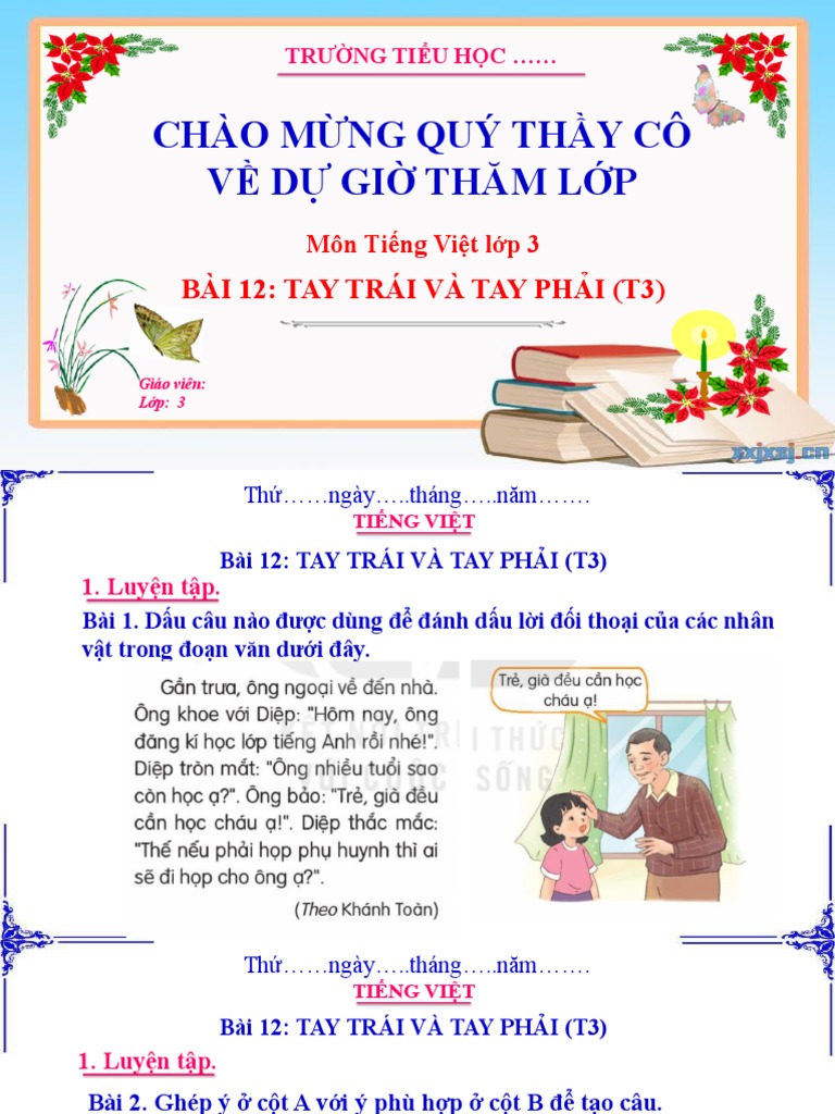 Tap 2 bai 12 tay trai va tay phai luyen tap dau ngoac kep dat va tra