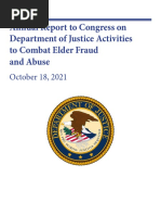 Annual Report To Congress On Department of Justice Activities To Combat Elder Fraud and Abuse