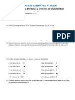 0523 - 5° - TAREA Multiplos, Divisores y Criterios de Divisibilidad