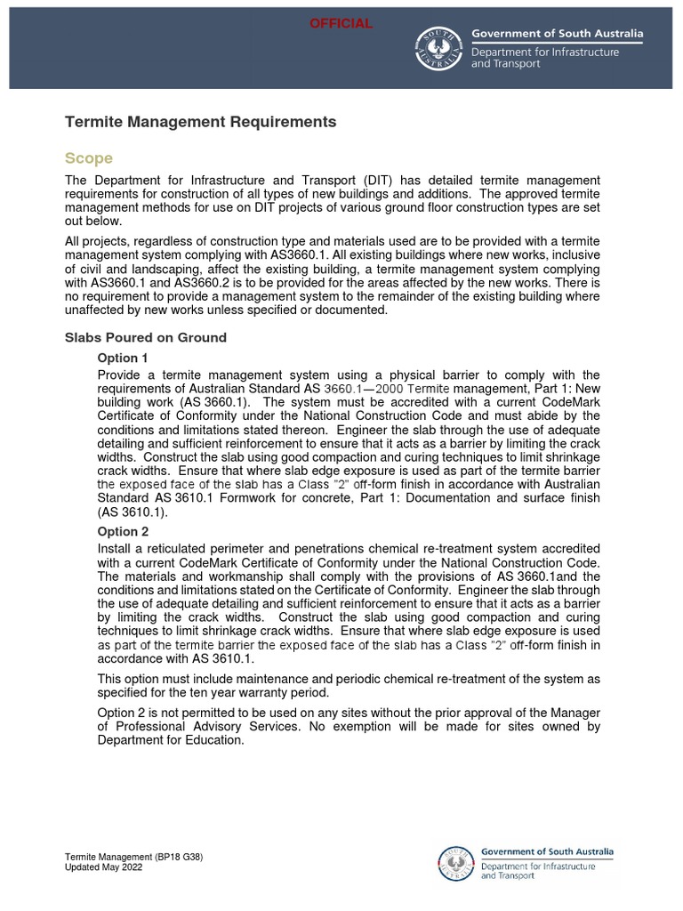 Termite Management (G38) | PDF | Concrete | Building Engineering