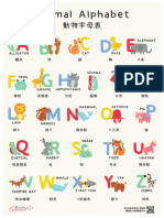 中英文動物字母表海報 Baby01懷孕育兒網