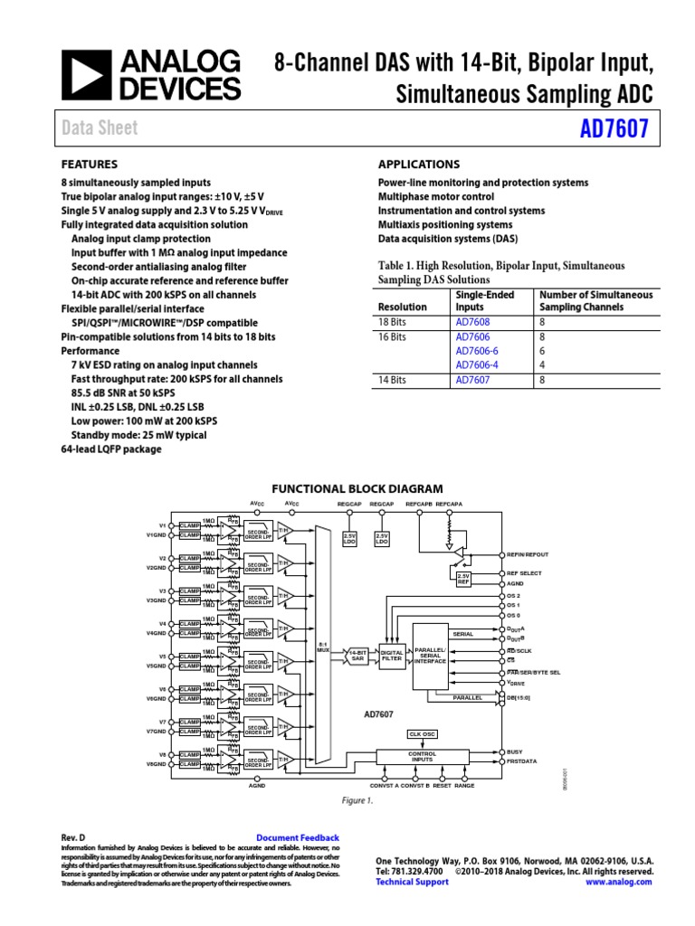 Ad 7607 | PDF | Sampling (Signal Processing) | Analog To Digital Converter