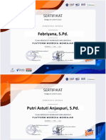 Sertifikat Pelatihan Platform Merdeka Mengajar