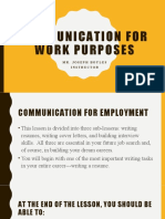 Communication For Employment