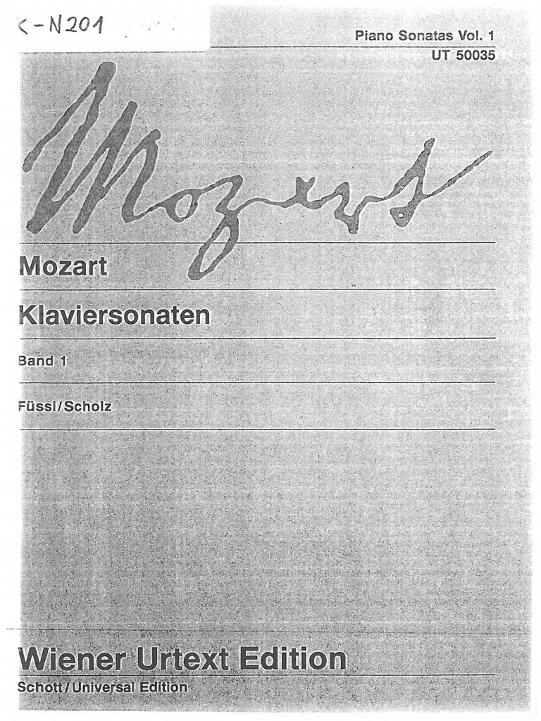 Mozart Complete Piano Sonatas Vol. 1 Wiener PDF