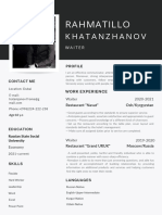 Black White Minimalist CV Resume