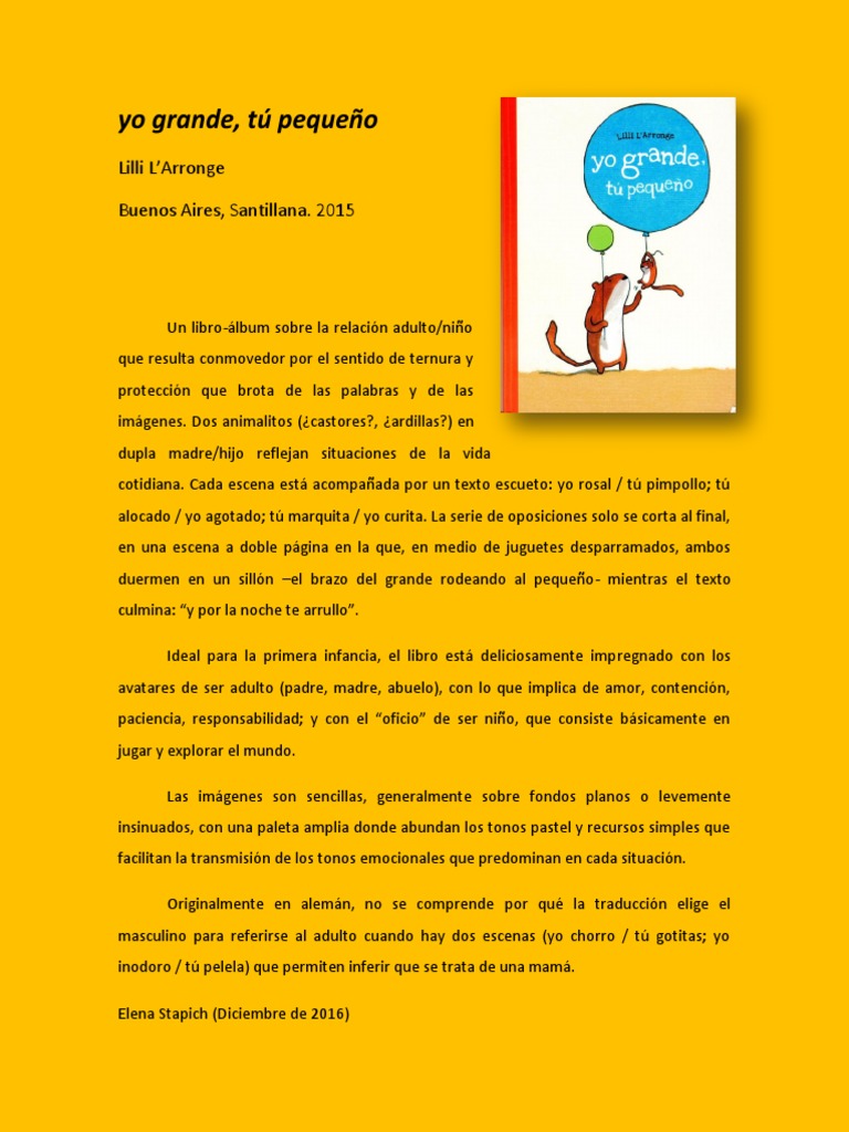 Pequeño yo, grande tú: ternura y juego | PDF