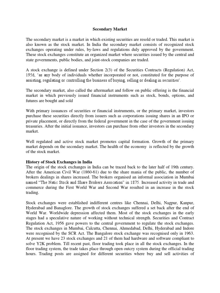 secondary-market-trading-mechanism-pdf-order-exchange-stocks