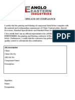 AEI Certificate of Compliance