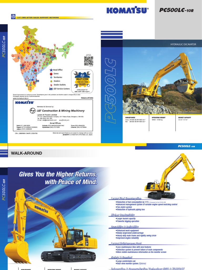 Komatsu PC500LC-10R Excavator Specs | PDF | Engines | Horsepower