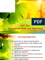 Unit Two - Educational Goals and Objectives
