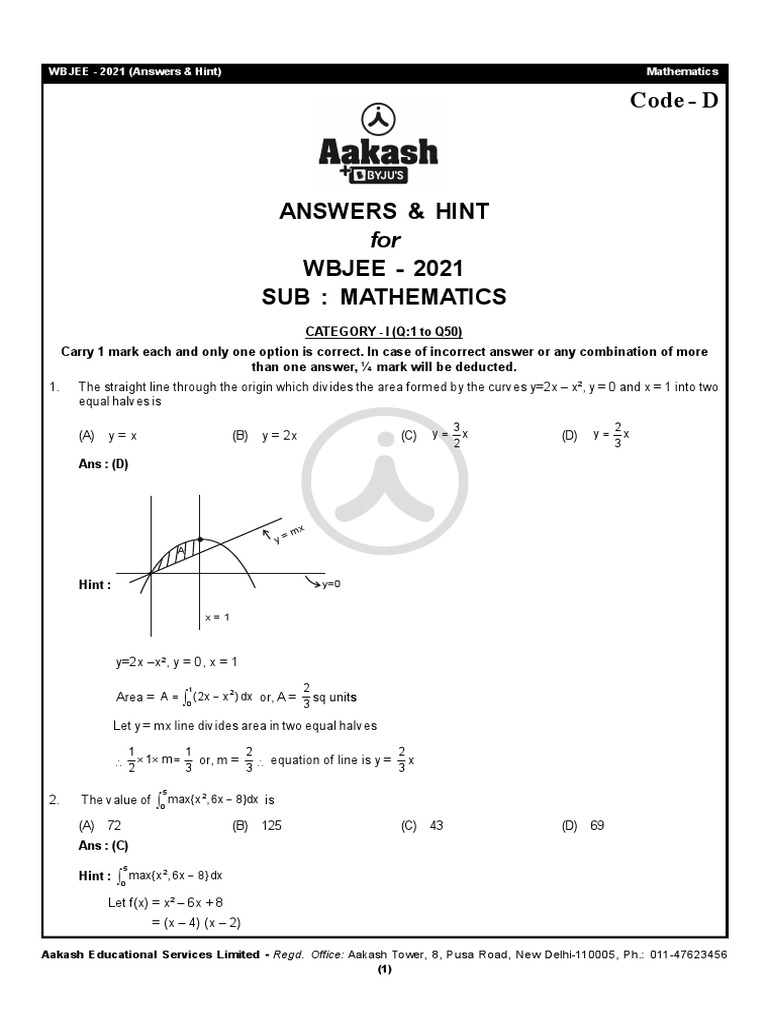 Wbjee 2021 math download free pdf ellipse circle