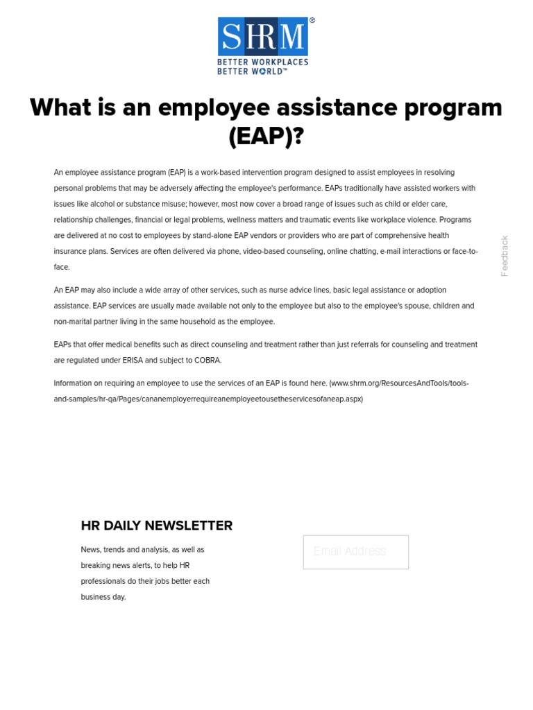 What Is An Employee Assistance Program (EAP) ? | PDF