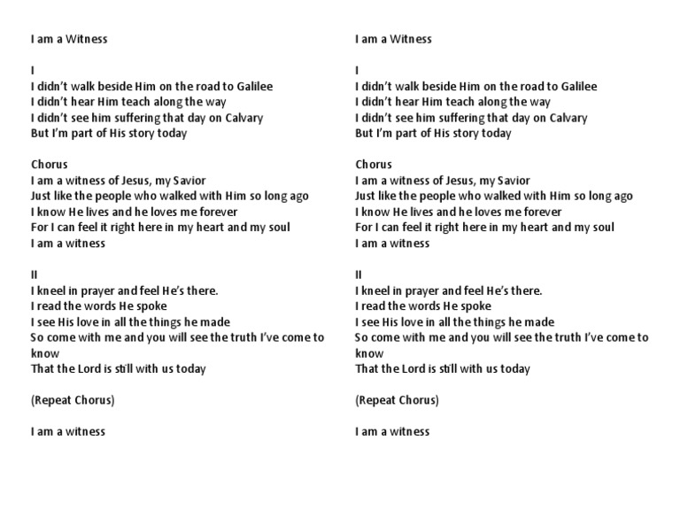 I am a witness pdf
