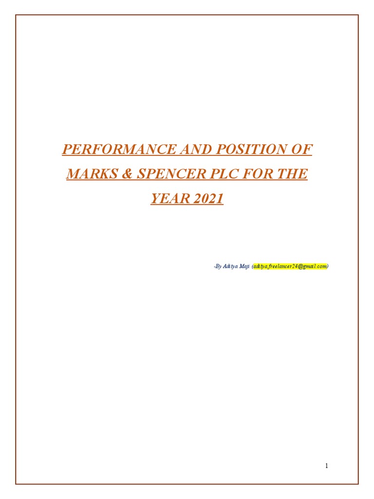 Report M S 2021 Pdf Balance Sheet Return On Equity