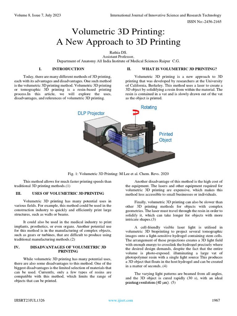 Volumetric 3D Printing: A New Approach to 3D Printing | PDF | 3 D ...