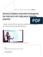 Anuncia Sedatu Inversión Emergente de Más de 6 Mil MDP para Vivienda Popular