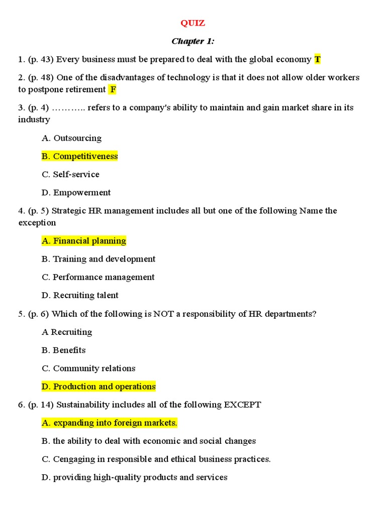 Pick 4 | PDF | Strategic Management | Human Resource Management