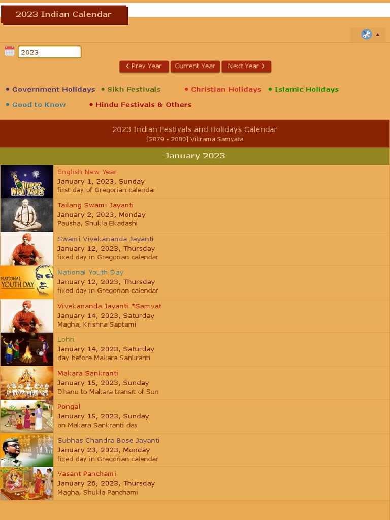 2023 Indian Calendar For Indian Festivals and Indian Holidays | PDF