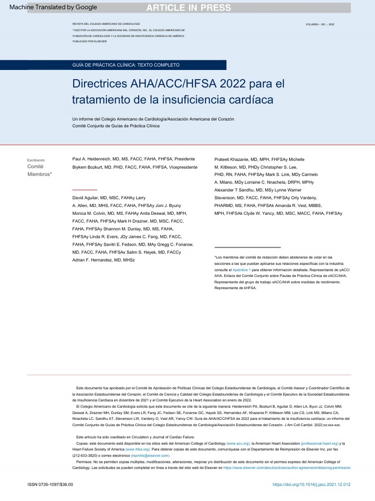 2022 AHA ACC HFSA Guideline For The Management of Heart Failure-1 | PDF ...