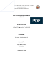 Reflection Paper - Industrial Safety, CGMP, and HACCP